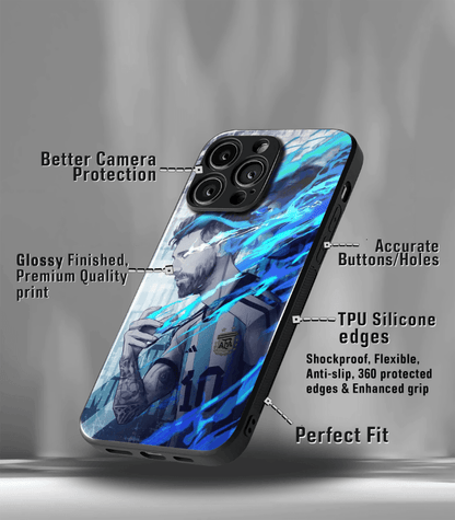 Lionel Messi GOAT edition Premium Glossy Phone Case.