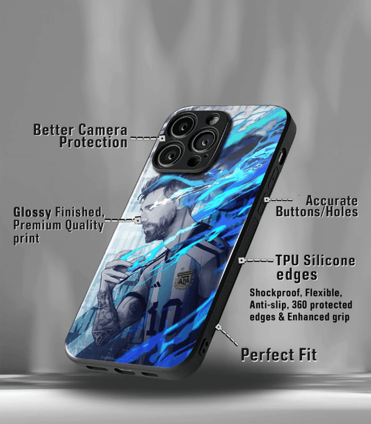 Lionel Messi GOAT edition Premium Glossy Phone Case.