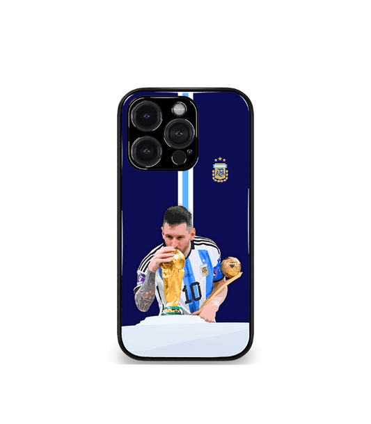 Lionel Messi GOAT edition Premium Glossy Phone Case.