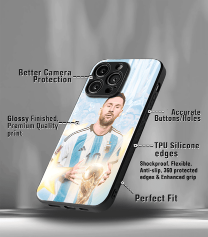 Lionel Messi GOAT edition Premium Glossy Phone Case.