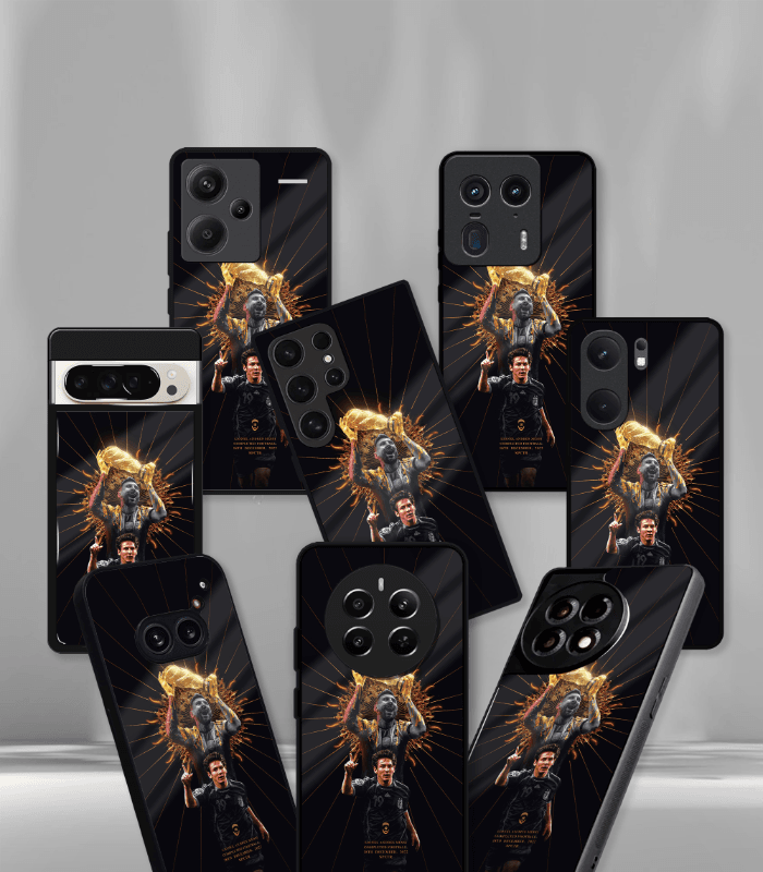 lionel messi goat edition premium glossy phone case.