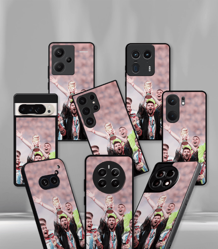 lionel messi goat edition premium glossy phone case.
