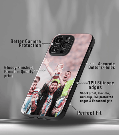 Lionel Messi GOAT edition Premium Glossy Phone Case.