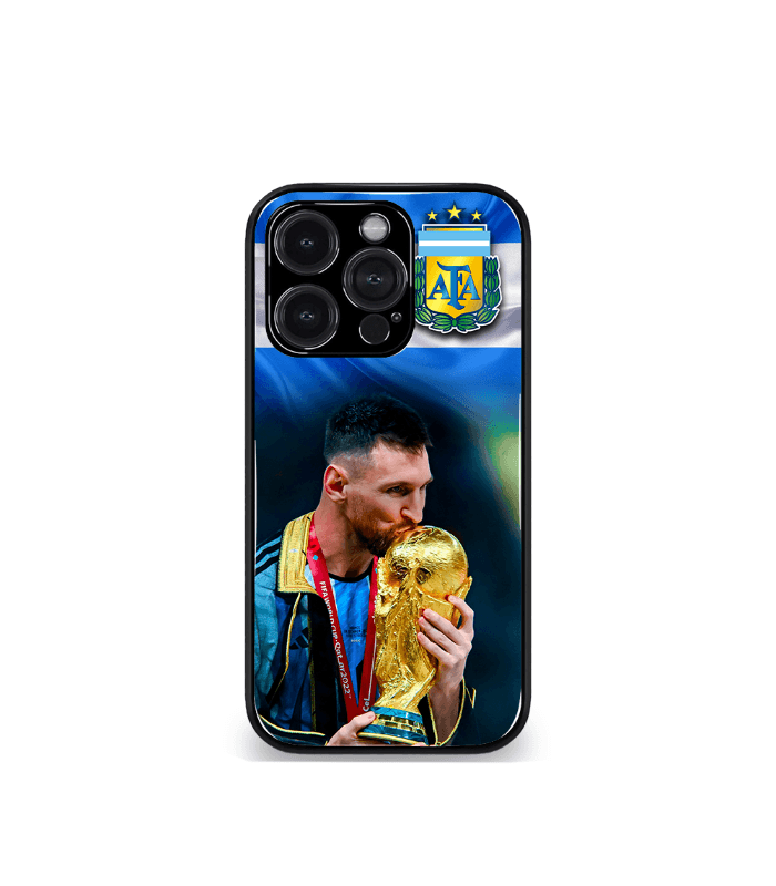 lionel messi goat edition premium glossy phone case.