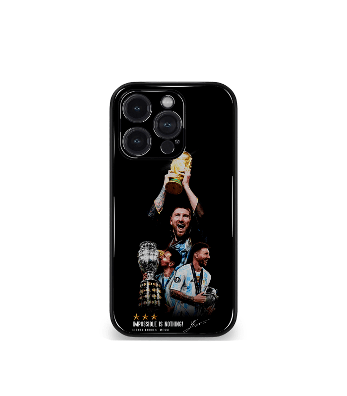 lionel messi goat edition premium glossy phone case.