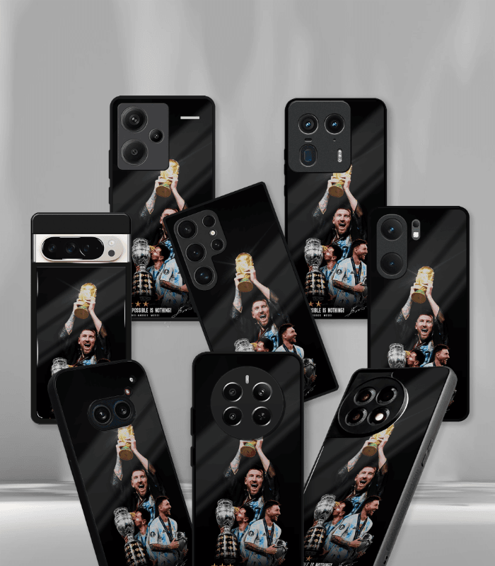 lionel messi goat edition premium glossy phone case.