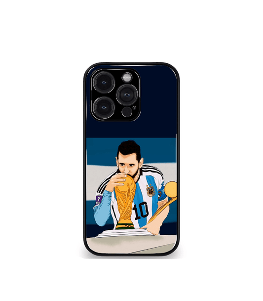 Lionel Messi GOAT edition Premium Glossy Phone Case.