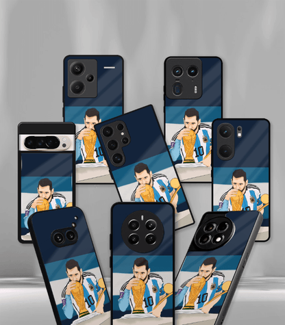 Lionel Messi GOAT edition Premium Glossy Phone Case.
