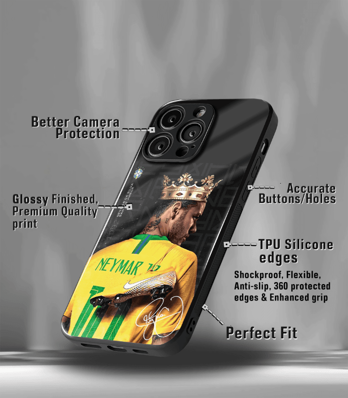 neymar junior goat edition premium glossy phone case.