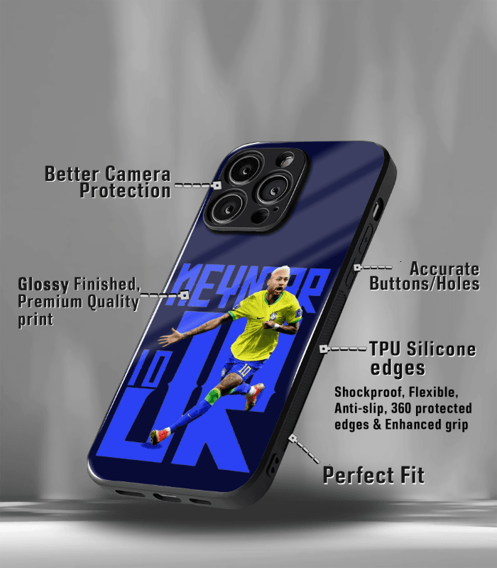 neymar junior goat edition premium glossy phone case.