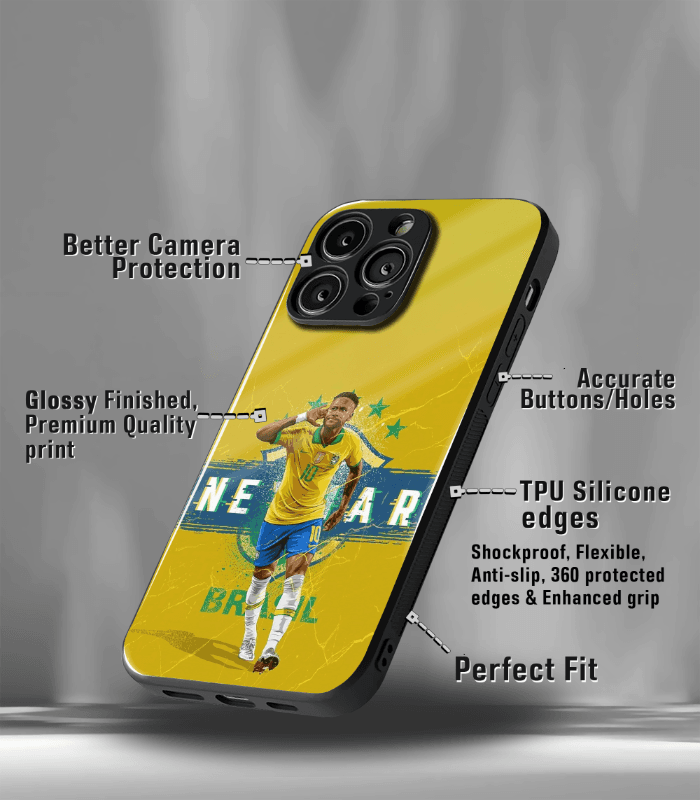 neymar junior goat edition premium glossy phone case.