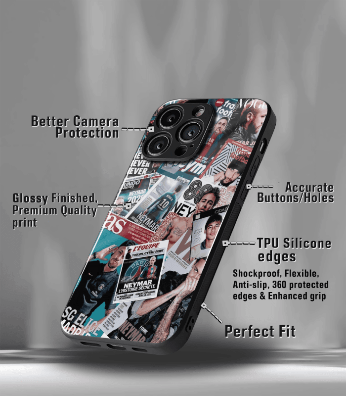 neymar junior goat edition premium glossy phone case.