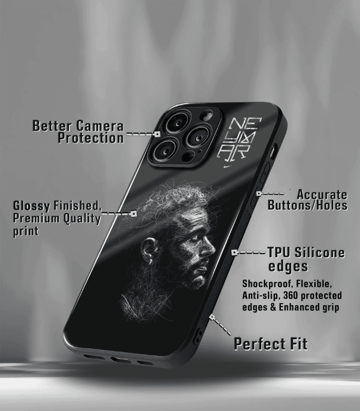 neymar junior goat edition premium glossy phone case.
