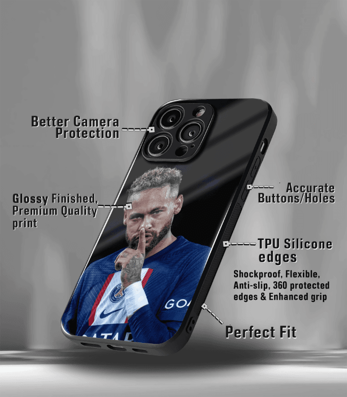 neymar junior goat edition premium glossy phone case.