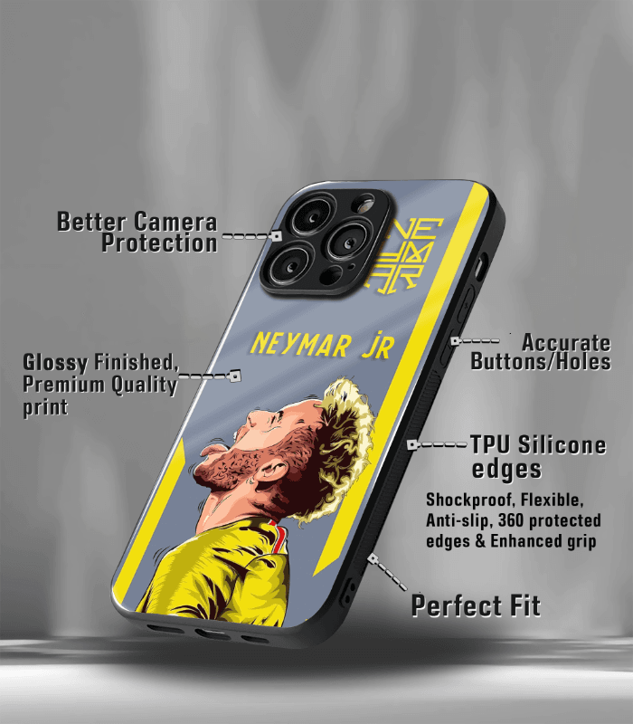 neymar junior goat edition premium glossy phone case.