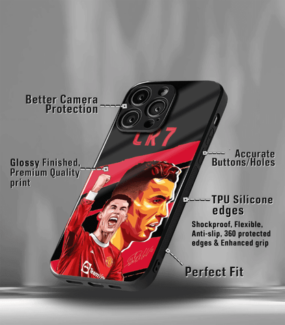 Cristiano Ronaldo GOAT CR7 edition Premium Glossy Phone Case.
