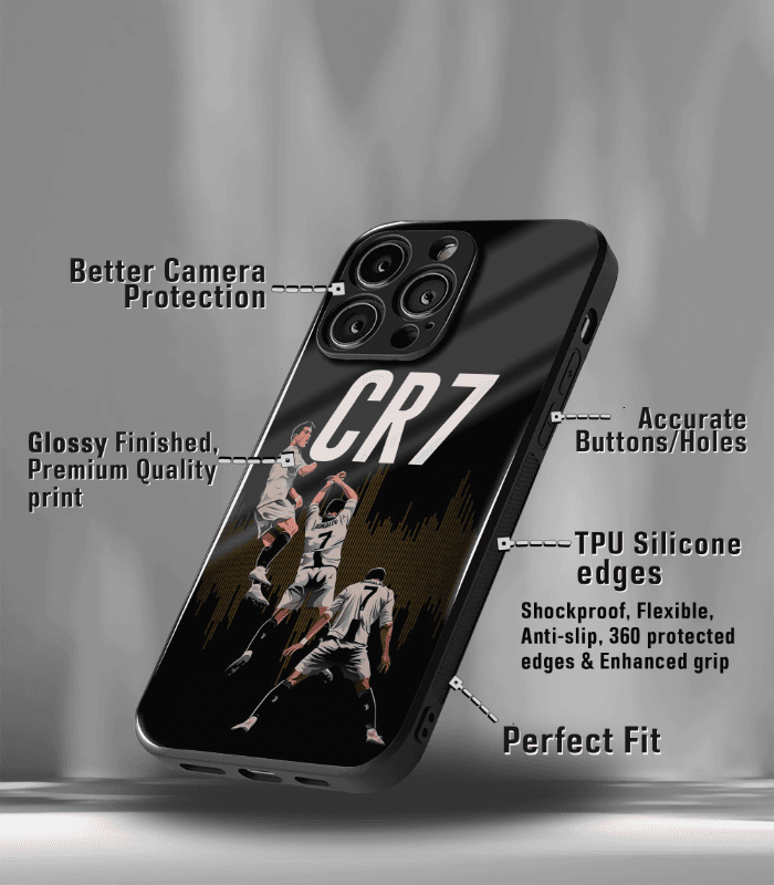 cristiano ronaldo goat cr7 edition premium glossy phone case.