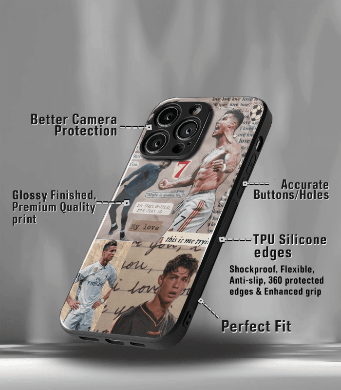cristiano ronaldo goat cr7 edition premium glossy phone case.