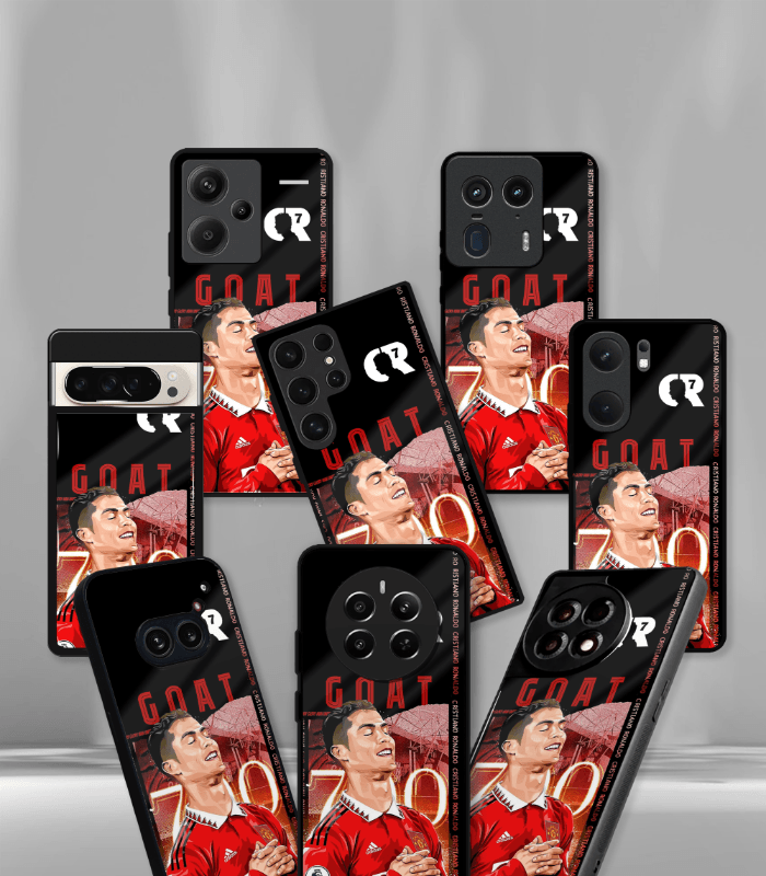 cristiano ronaldo goat cr7 edition premium glossy phone case.