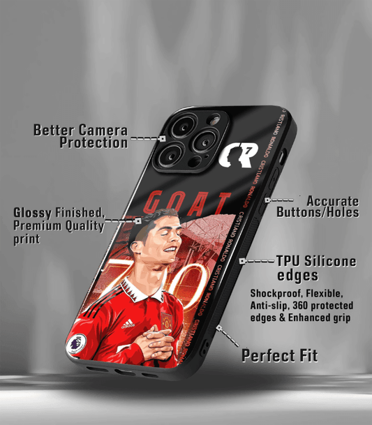 Cristiano Ronaldo GOAT CR7 edition Premium Glossy Phone Case.