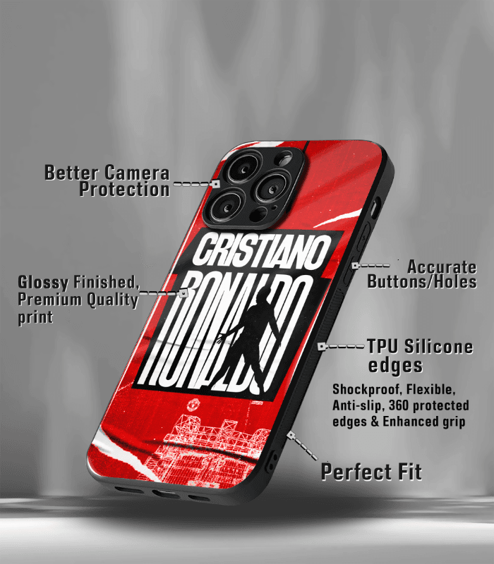 cristiano ronaldo goat cr7 edition premium glossy phone case.