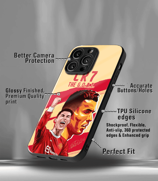 Cristiano Ronaldo GOAT CR7 edition Premium Glossy Phone Case.