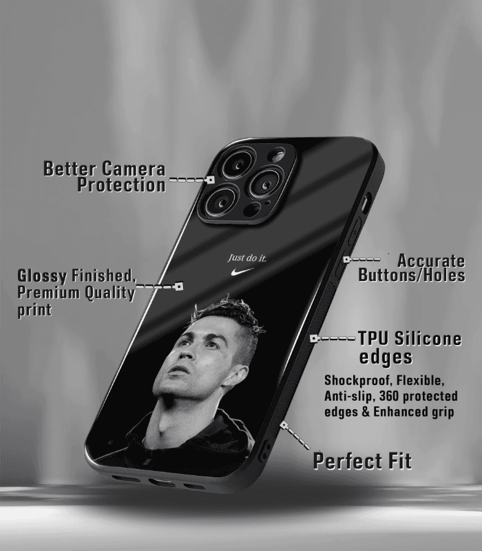 cristiano ronaldo goat cr7 edition premium glossy phone case.