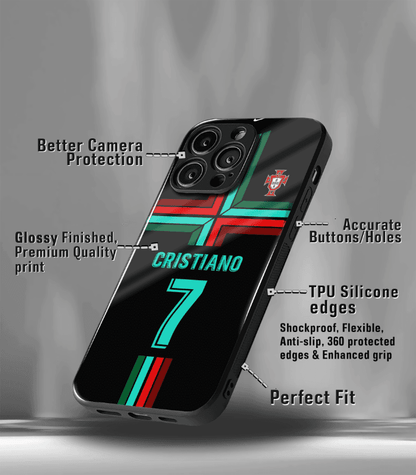 Cristiano Ronaldo GOAT CR7 edition Premium Glossy Phone Case.