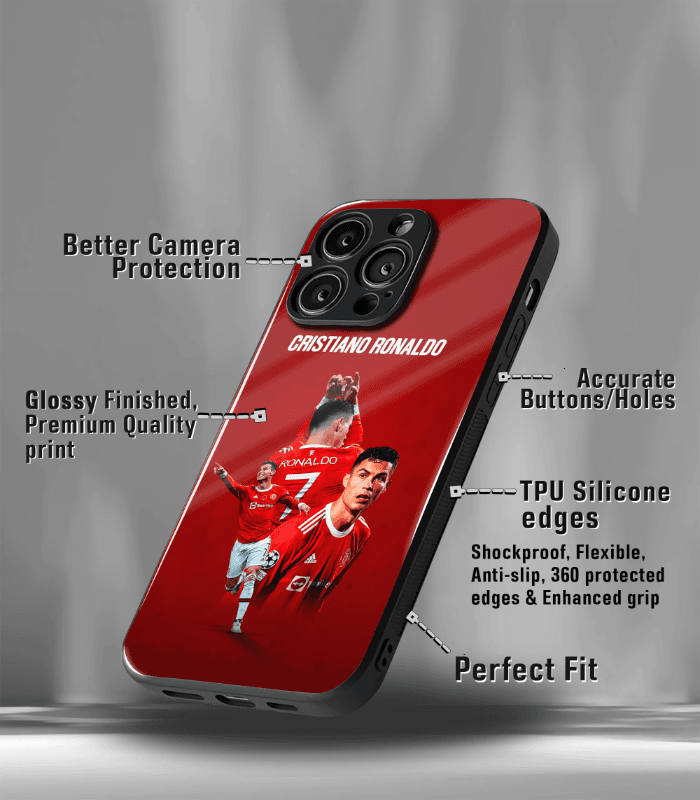 cristiano ronaldo goat cr7 edition premium glossy phone case.