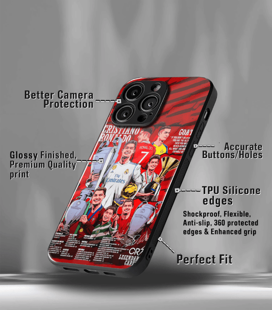 Cristiano Ronaldo GOAT CR7 edition Premium Glossy Phone Case.