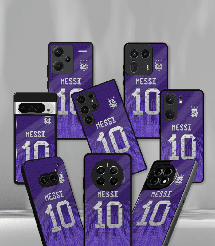 lionel messi goat edition premium glossy phone case.