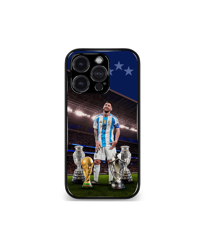 lionel messi goat edition premium glossy phone case.