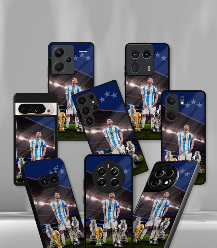 lionel messi goat edition premium glossy phone case.