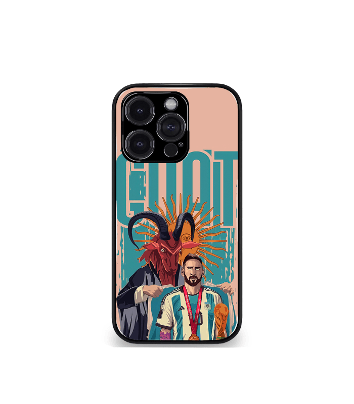 lionel messi goat edition premium glossy phone case.