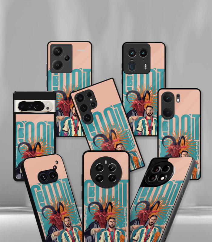 lionel messi goat edition premium glossy phone case.