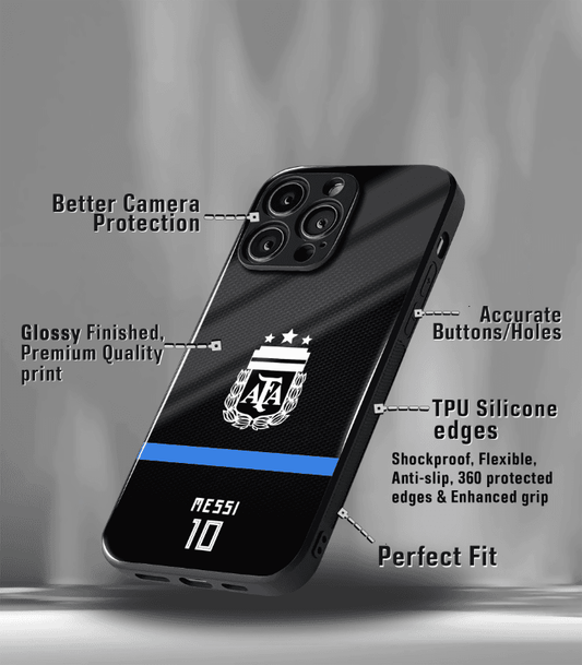 Lionel Messi Argentina Kit edition Premium Glossy Phone Case.