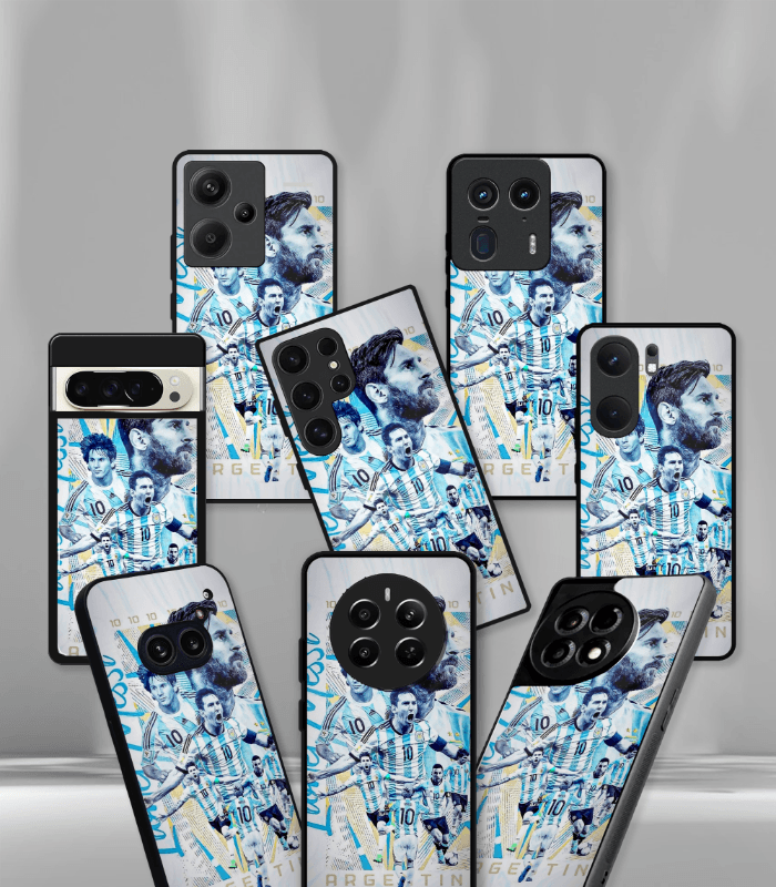 lionel messi goat edition premium glossy phone case.