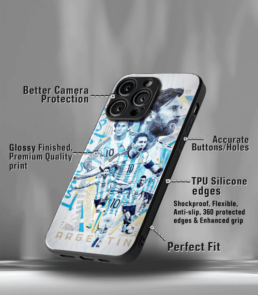 Lionel Messi GOAT edition Premium Glossy Phone Case.