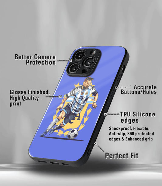 Lionel Messi GOAT edition Premium Glossy Phone Case.