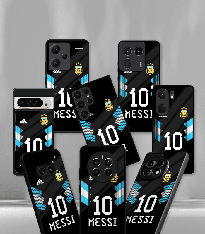lionel messi goat edition premium glossy phone case.