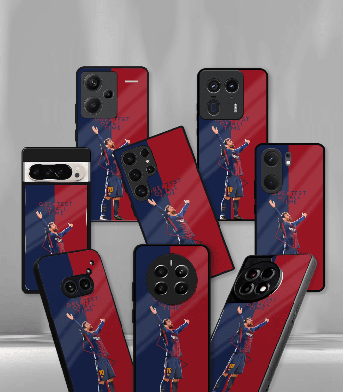 lionel messi goat edition premium glossy phone case.