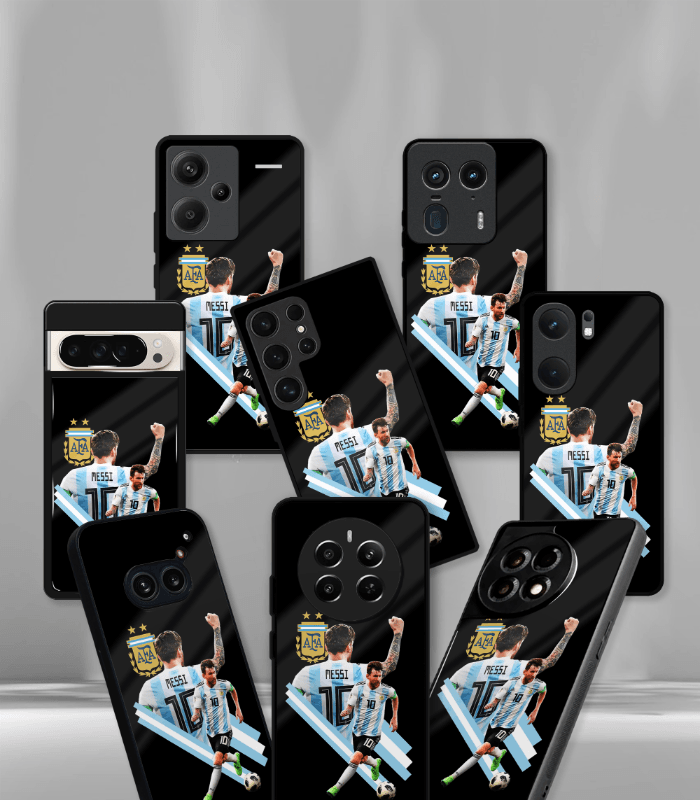 lionel messi goat edition premium glossy phone case.