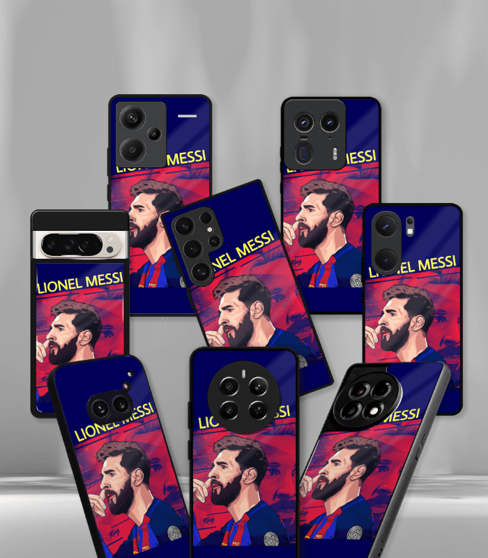 lionel messi goat edition premium glossy phone case.