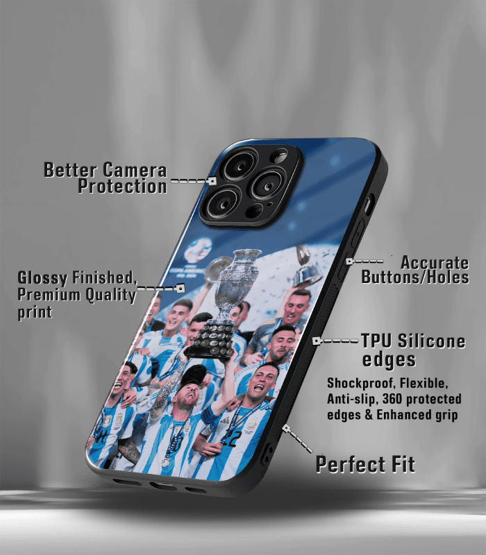 lionel messi goat edition premium glossy phone case.