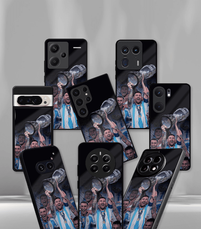 lionel messi goat edition premium glossy phone case.