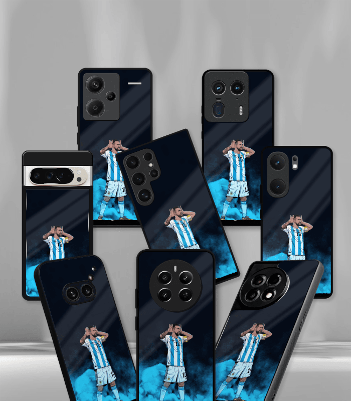lionel messi goat edition premium glossy phone case.