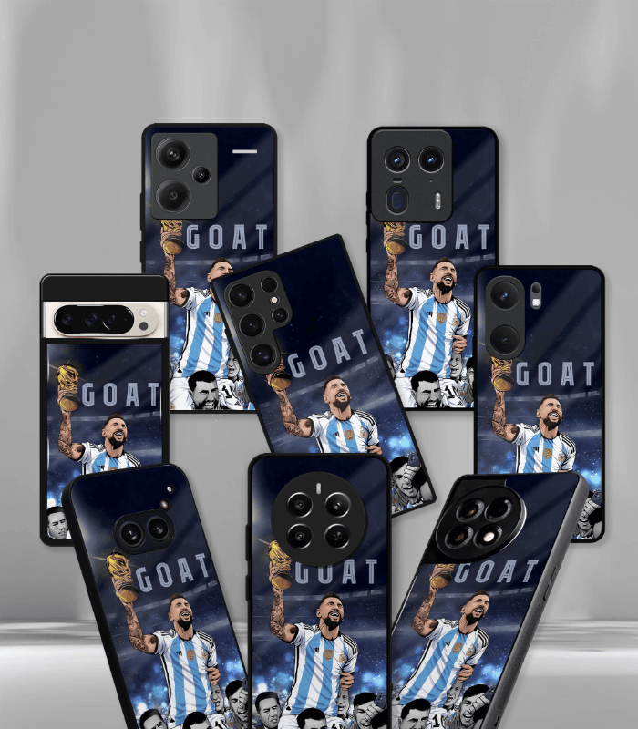lionel messi goat edition premium glossy phone case.