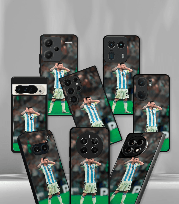 lionel messi goat edition premium glossy phone case.