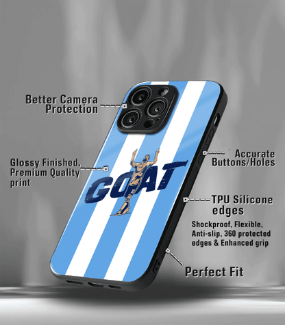 Lionel Messi GOAT edition Premium Glossy Phone Case.