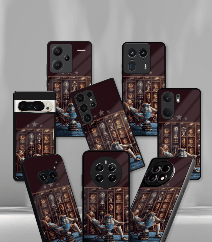 lionel messi goat edition premium glossy phone case.